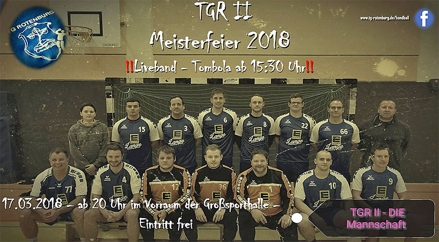 Die 2. Männermannschaft lädt zur Meisterfeier 2018 ein!