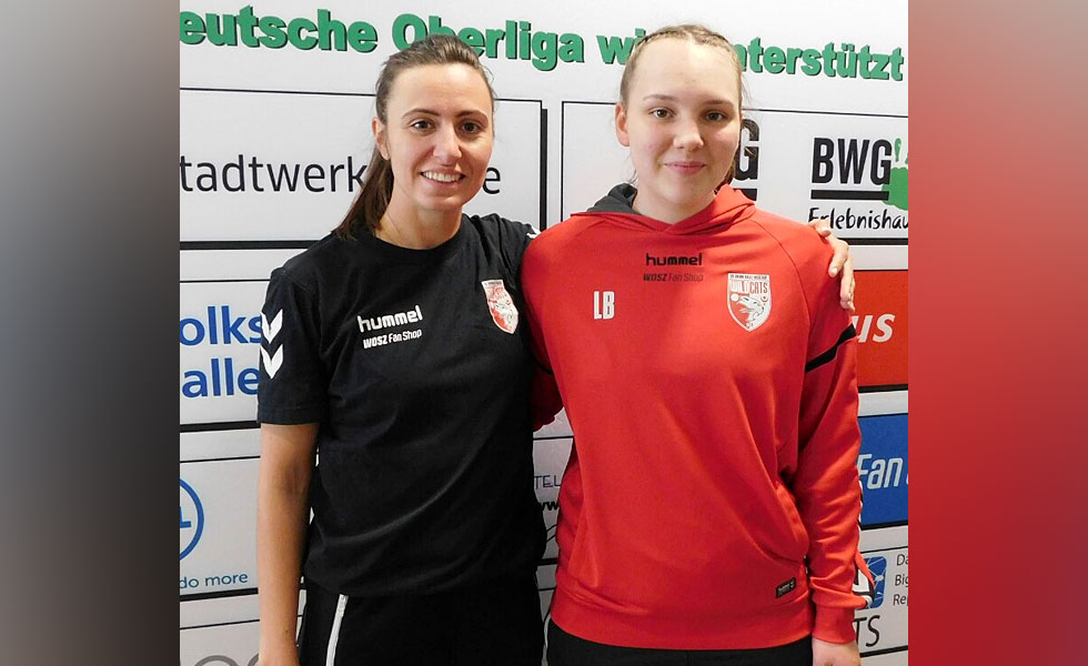 Patricia Puskasova (li) und Lilly Burau (re) gemeinsam bei den Wildcats SV Union-Halle.