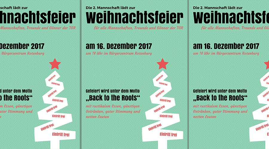 Die 2. Männermannschaft lädt zur Weihnachtsfeier 2017 ein!