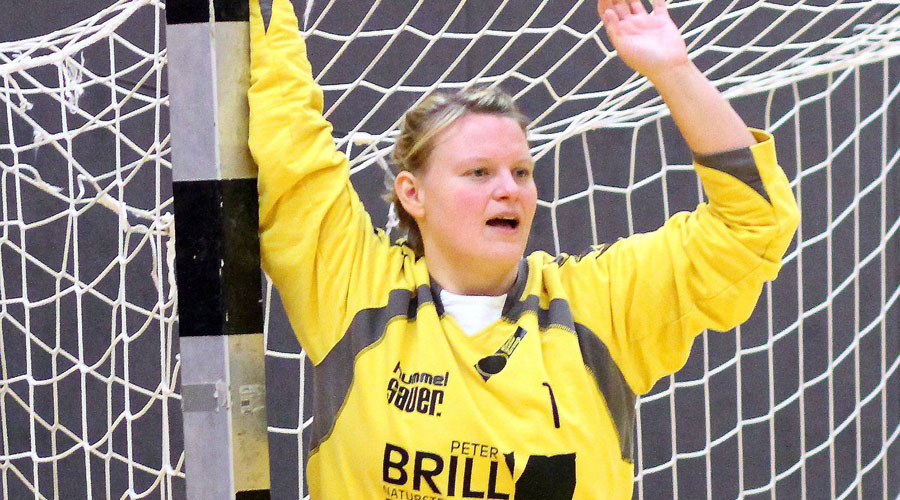 20 Jahre bei den Frauen im Handball-Tor: Bianca „Bäh rchen“ Bähr, die Zuverlässigkeit in Person.© Thomas Walger