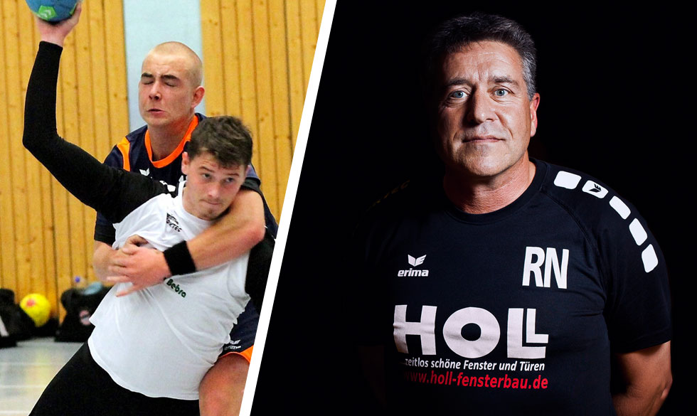 (li) Das Jugendtrikot kann in den Schrank: Maurice Reyer trägt künftig nur noch das gelbe Hemd der ersten Mannschaft.© Thomas Walger // (r) TGR-Trainer Robert Nolte (li) Das Jugendtrikot kann in den Schrank: Maurice Reyer trägt künftig nur noch das gelbe Hemd der ersten Mannschaft.© Thomas Walger // (r) TGR-Trainer Robert Nolte