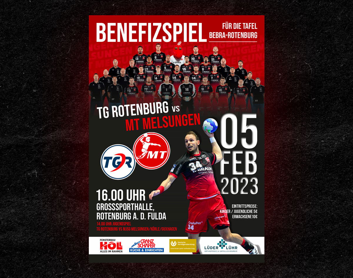 Benefizspiel TG Rotenburg vs MT Melsungen am 5. Februar 2023