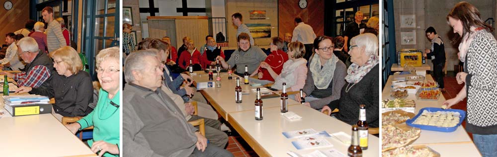 Gut besucht war die Jahreshauptversammlung der TG am Dienstag, 15. März. Vor und nach dem offiziellen Teil nutzten die Mitglieder die Gelegenheit zum Plausch bei Bier und leckeren Kleinigkeiten vom Buffet, das von den Abteilungen bestückt worden war.